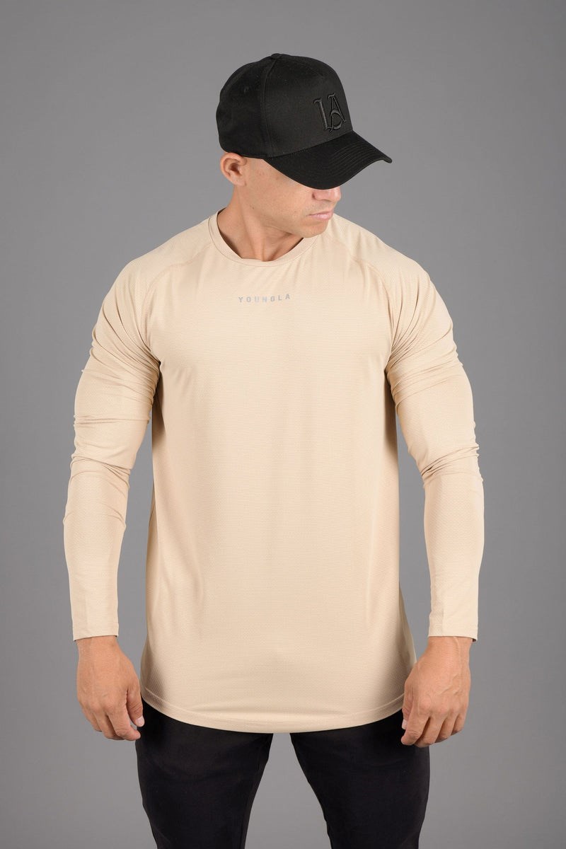 Compra Tus Camisas YoungLA Al Mejor Precio - 441 Performance Line Longsleeve  Shirts Hombre Beige