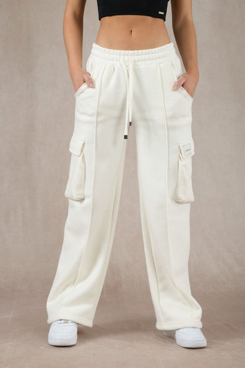 Tienda Oficial YoungLA W216 - Cargo Fleece Joggers México - Pantalones  Jogger Mujer Blancos